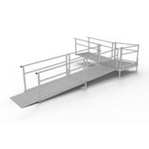 SSS19L44T Silver Spring Clearway 19 L-Shaped Modular Ramp with 4 Turn Platform