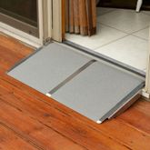 SSTP1632 16 L x 32 W Silver Spring Aluminum Grit-Coat Threshold Ramp - 600 lb Cap 1
