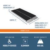 SUITCASE-AS6 6 L x 30 W EZ-ACCESS SUITCASE Aluminum Grit-Coat Single-fold Wheelchair Ramp - 800 lb Capacity 2