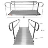 WCER-HR8 8 x 3675 Titan Ramps Wheelchair Entry Ramp with Handrails  850 lb Capacity 1