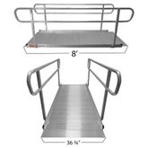WCER-HR8 8 x 3675 Titan Ramps Wheelchair Entry Ramp with Handrails  850 lb Capacity 2
