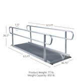 WCER-HR9-5 9 6 x 3675 Titan Ramps Wheelchair Entry Ramp with Handrails  850 lb Capacity 3