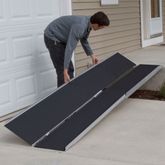 WCMF-5 5 L x 295 W Silver Spring Aluminum Multi-Fold Grit-Coat Wheelchair Ramp - 600 lb Cap 2