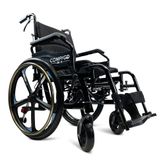 X1-SE-BLK ComfyGo Manual Wheelchair 24 Quick-Detach Aluminum Wheels - Black