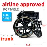 X1-SE-BLK ComfyGo Manual Wheelchair 24 Quick-Detach Aluminum Wheels - Black 2