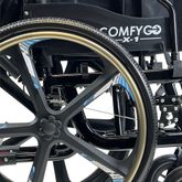 X1-SE-BLK ComfyGo Manual Wheelchair 24 Quick-Detach Aluminum Wheels - Black 6