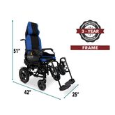 X9-MAX-BLU ComfyGo 20AH Remote-Controlled Electric Wheelchair with Auto-Recline  Lifting Leg Rests - Blue 1