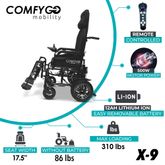 X9-P ComfyGo Remote-Controlled Electric Wheelchair with Auto-Recline  Lifting Leg Rests 2
