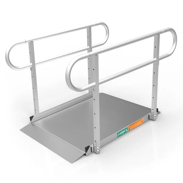 4' L x 3' W EZ-ACCESS GATEWAY Aluminum Wheelchair Access Ramp with Two ...