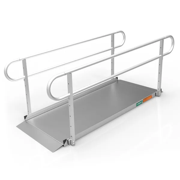 7' L x 3' W EZ-ACCESS GATEWAY Aluminum Wheelchair Access Ramp with Two ...