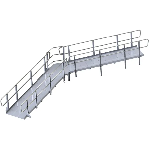 Machine Mart Ramps 45° Angle PVI Modular XP Aluminum Wheelchair Ramp Platform with ...