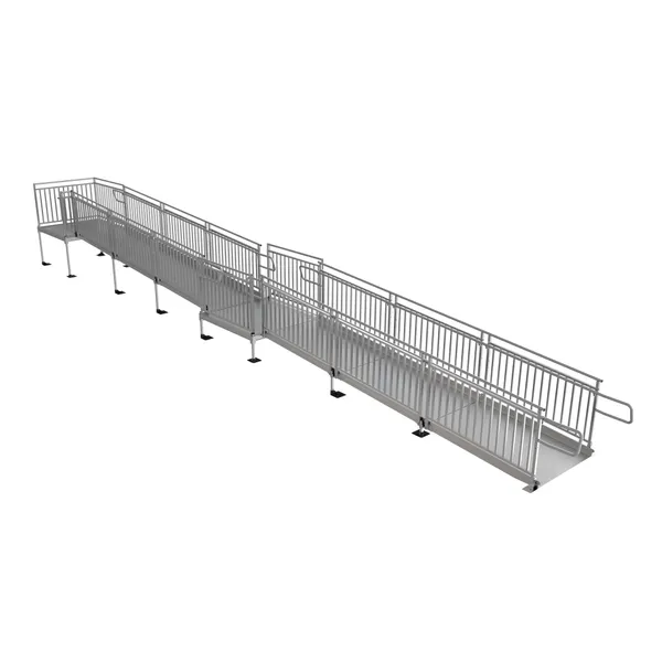 36' L x 4' W EZ-ACCESS® Modular Ramps with Picketed Handrails ...