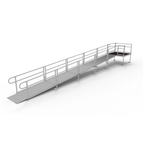 30' EZ-ACCESS® PATHWAY Straight Modular Ramp w/5' Platform | Mobility Mart