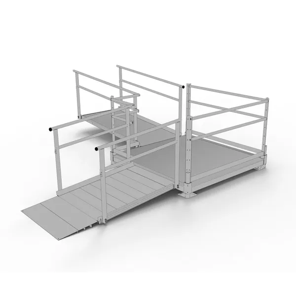 Modelling T Ramp Silver Spring Clearway 11' L-Shaped Modular Ramp with 5' Turn Platform ...