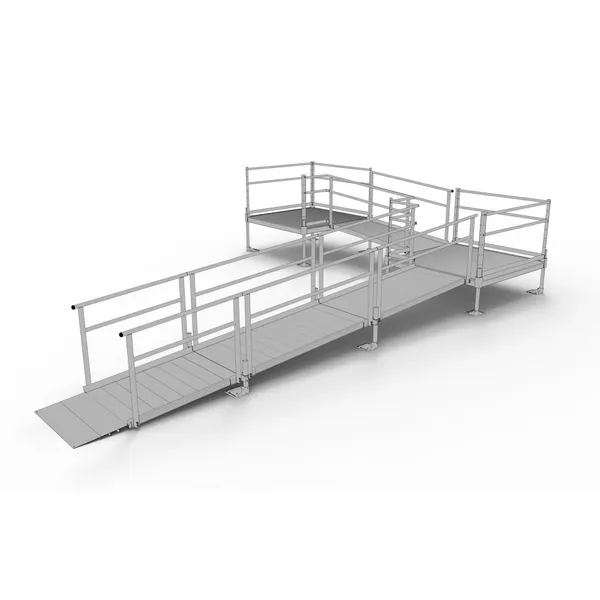 Silver Spring Clearway 23' L-Shaped Modular Ramp with 5' Platform and ...