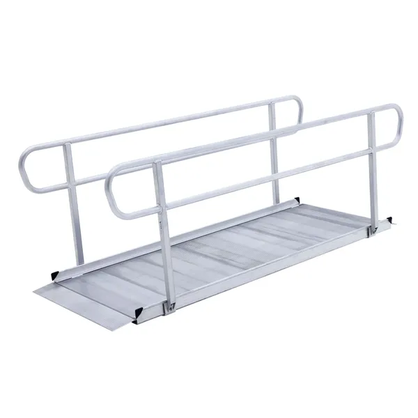 Machine Mart Ramps 8' Wheelchair Ramp w/ Handrails, 850 lb Cap, Titan Ramps | Mobility Mart