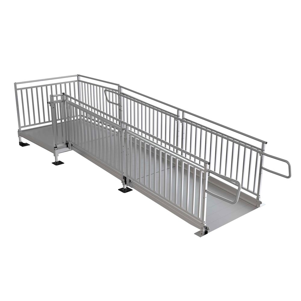Modular Ramps With Handrail 12' L x 4' W EZ-ACCESS® Modular Ramps with Picketed Handrails ...
