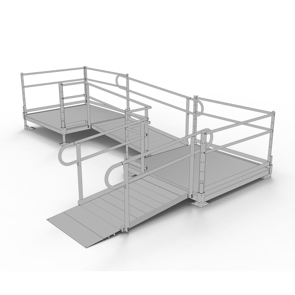 10' EZ-ACCESS® PATHWAY L Wheelchair Ramp Kit w/5' Platforms | Mobility Mart
