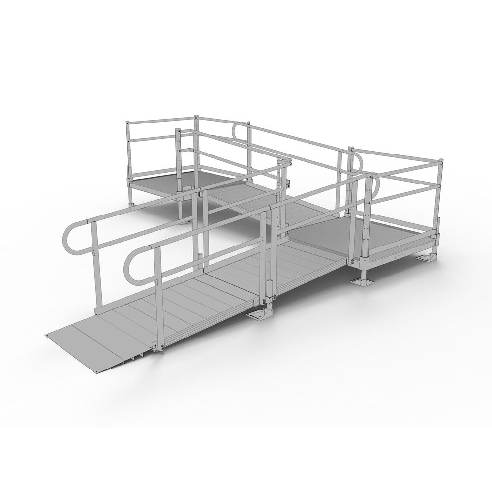 Machine Mart Ramps 14' EZ-ACCESS® PATHWAY L Wheelchair Ramp Kit w/4' Platforms | Mobility Mart