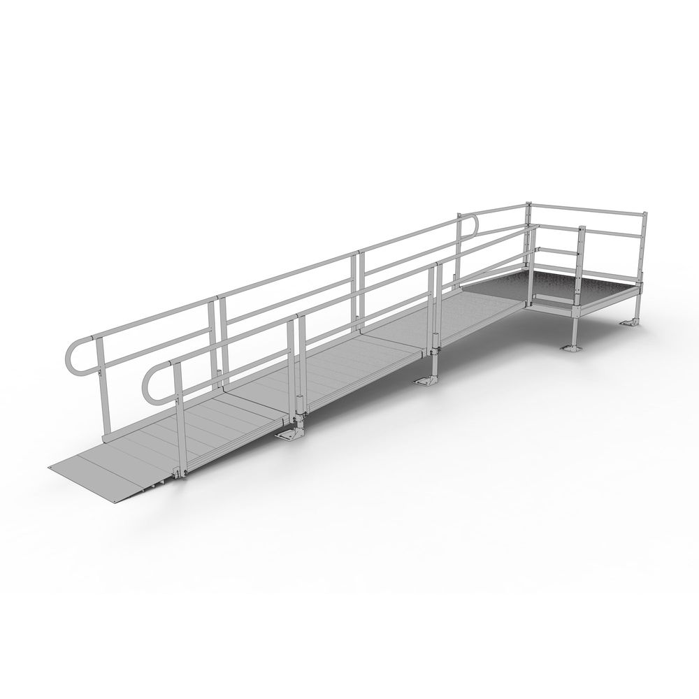 16' EZ-ACCESS® PATHWAY Straight Modular Ramp w/5' Platform | Mobility Mart