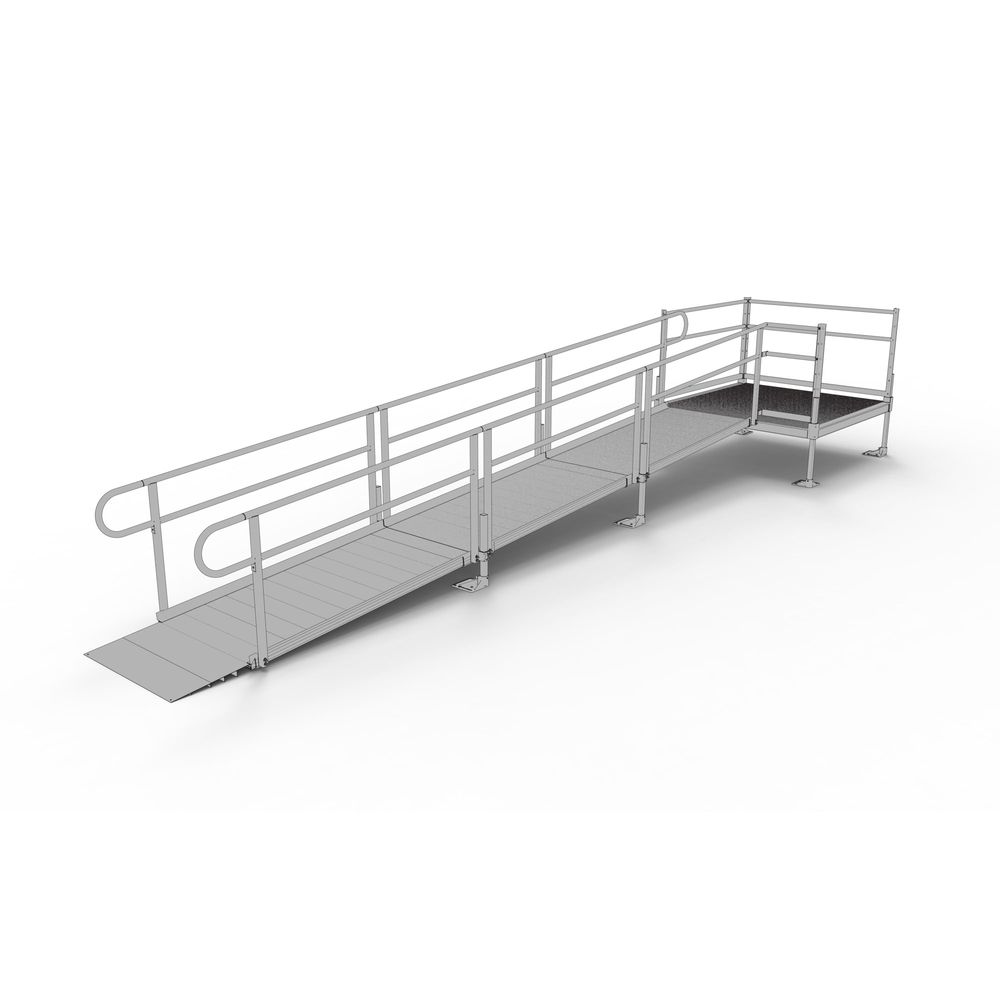 18' EZ-ACCESS® PATHWAY Straight Modular Ramp w/5' Platform | Mobility Mart