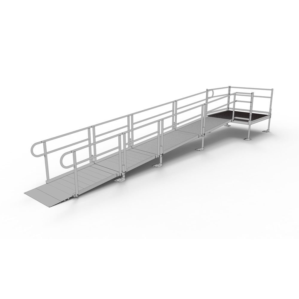 Boxed Ramp Way 20' EZ-ACCESS® PATHWAY Straight Modular Ramp w/5' Platform | Mobility Mart