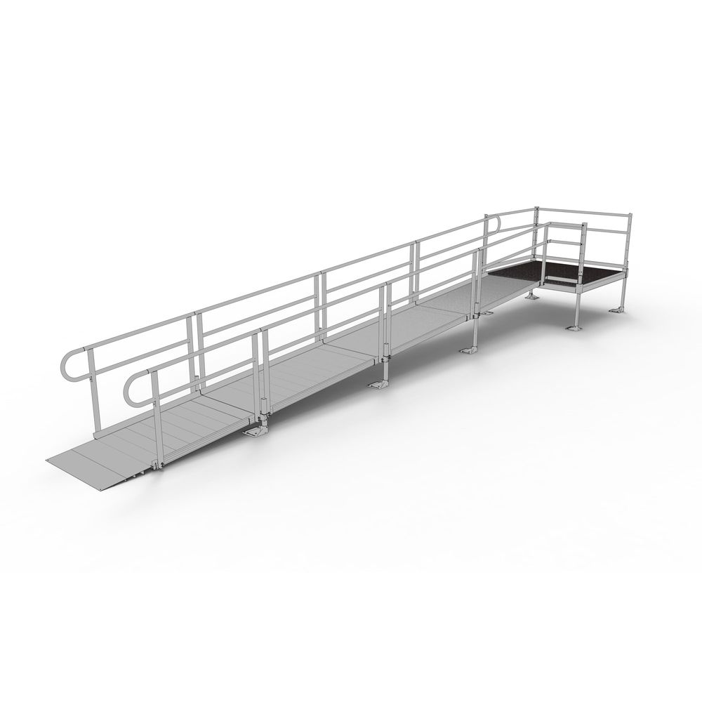 22' EZ-ACCESS® PATHWAY Straight Modular Ramp w/5' Platform | Mobility Mart