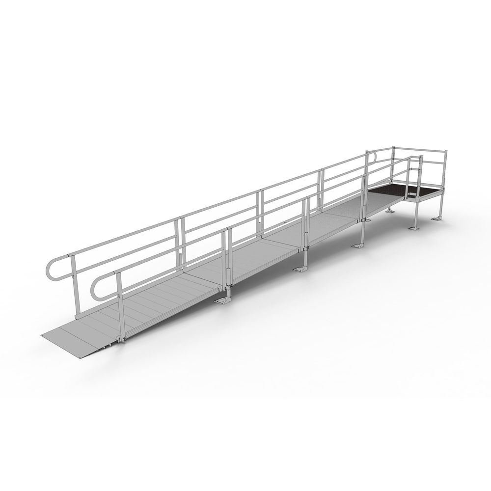 Prefab Ada Ramp 24' EZ-ACCESS® PATHWAY Straight Modular Ramp Kit w/4' Top Platform ...