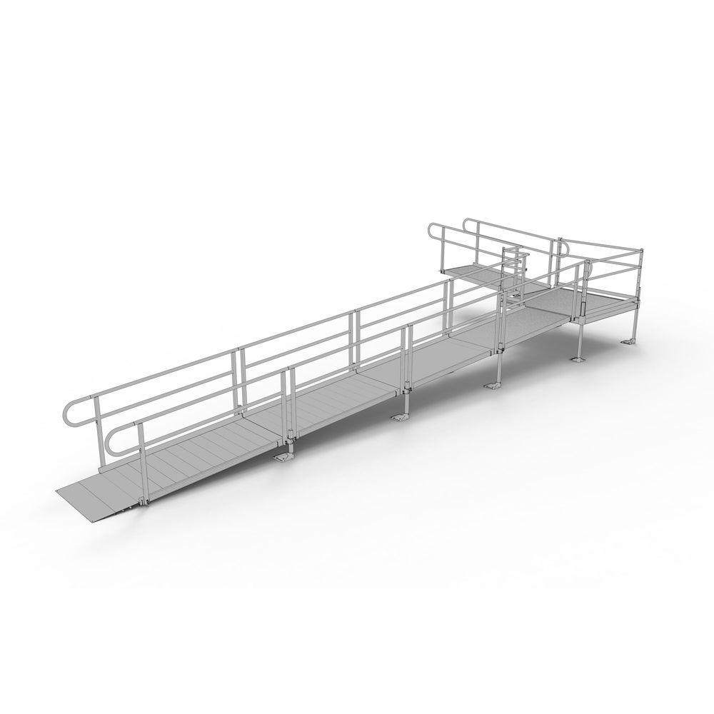 Machine Mart Ramps 30' EZ-ACCESS® PATHWAY L Modular Ramp Kit w/5' Turn Platform | Mobility ...
