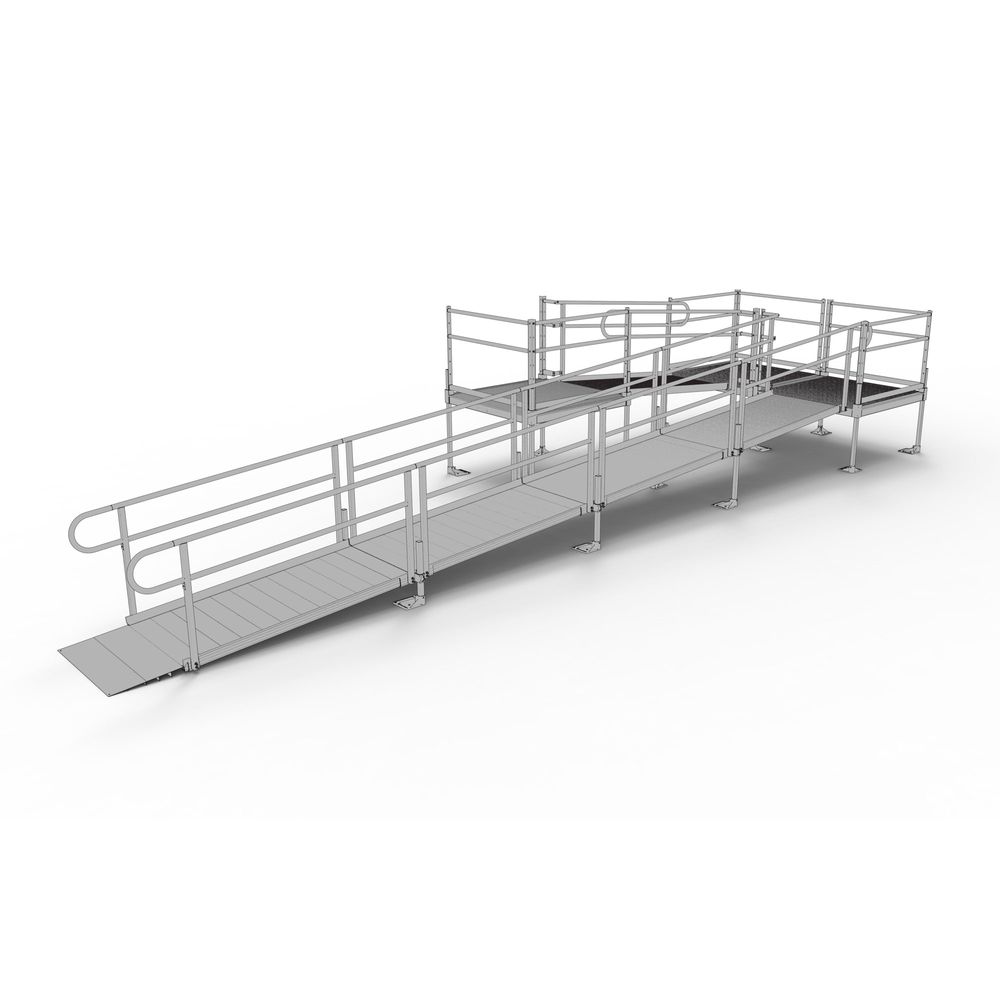 30' EZ-ACCESS® PATHWAY U Wheelchair Ramp Kit w/4' Platforms | Mobility Mart