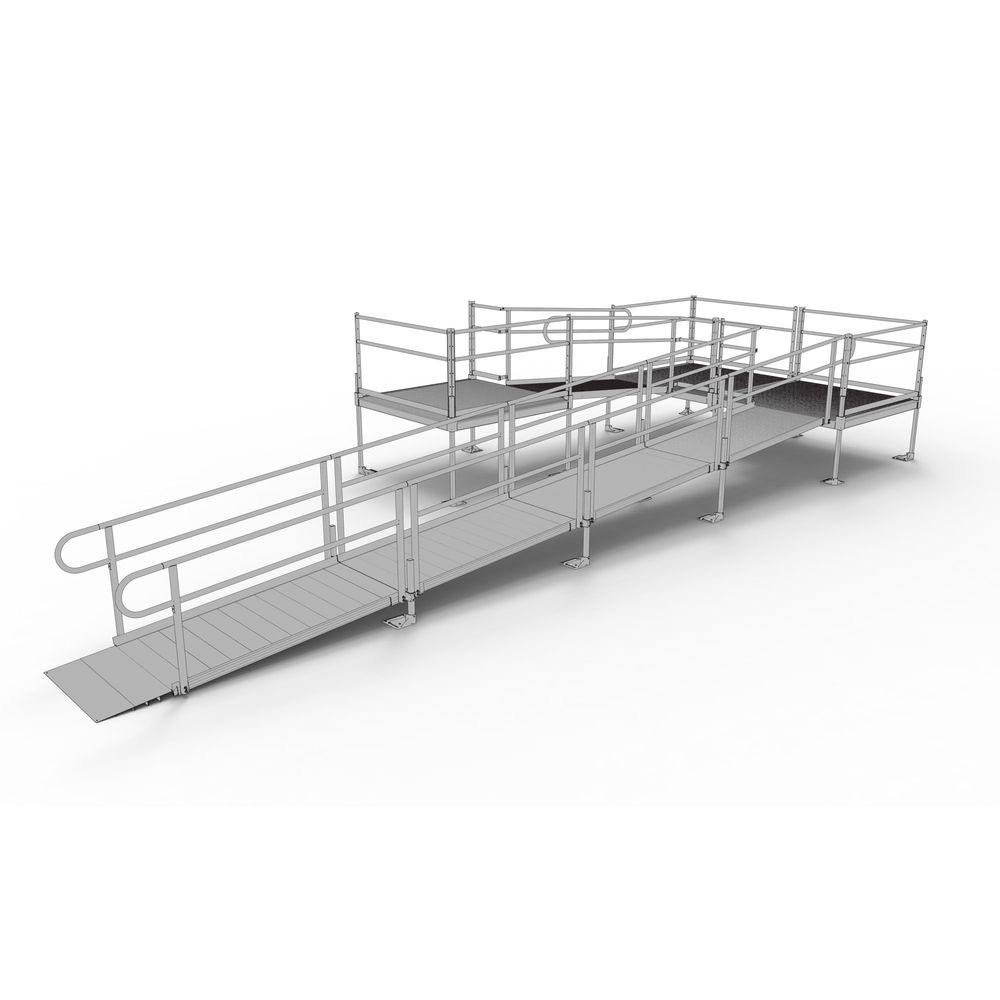 Machine Mart Ramps 30' EZ-ACCESS® PATHWAY U Wheelchair Ramp Kit w/5' Platforms | Mobility Mart