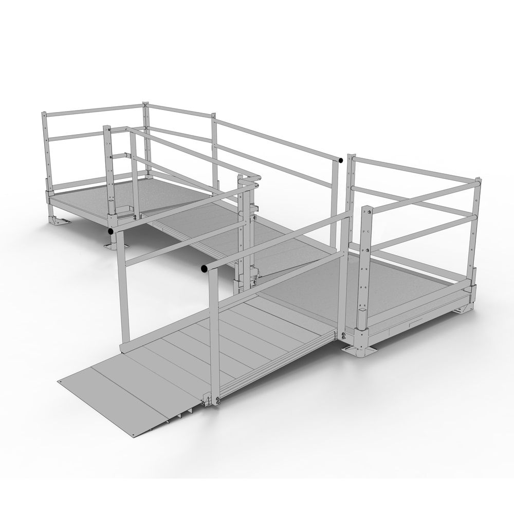 Multi Turning Ramp Silver Spring Clearway 11' L-Shape Ramp for Entryway, Turn | Mobility Mart