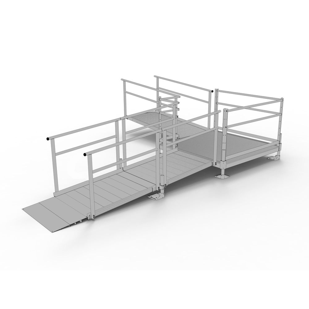 Ss Ramp Platform Silver Spring Clearway 15' L-Shape Modular Ramp, 5' Platform | Mobility ...