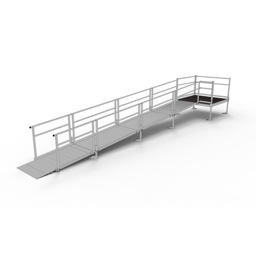 Straight Ramp Silver Spring 23' Silver Spring Clearway Side Straight Ramp, 5' Platform | Mobility Mart