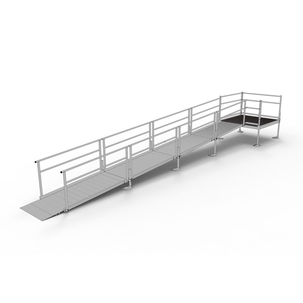 Secym Ramp 24' Silver Spring Clearway Side Straight Ramp, 5' Platform | Mobility Mart